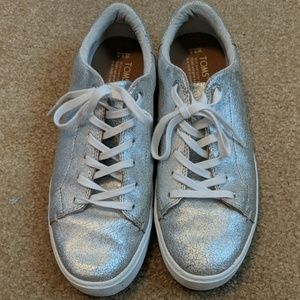 Lenox Silver Metallic Leather Sneakers